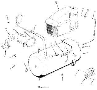 Air-Compressor Parts Diagram and Parts List for FX2009  Campbell Hausfeld Compressor
